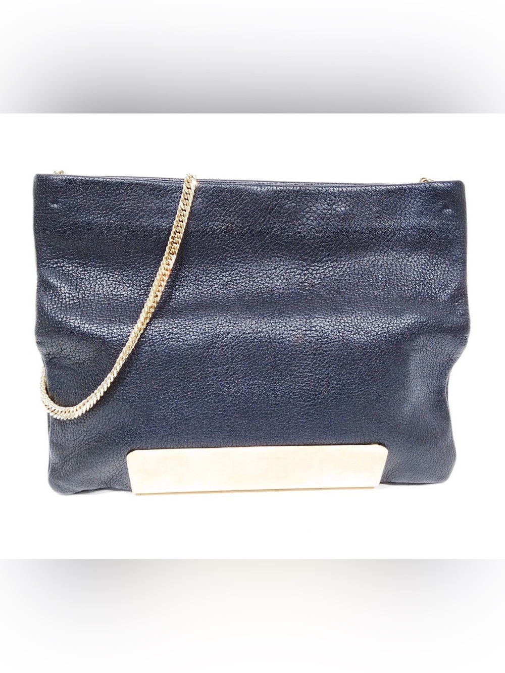 Jimmy Choo Black Leather Crossbody with Gold Chain
